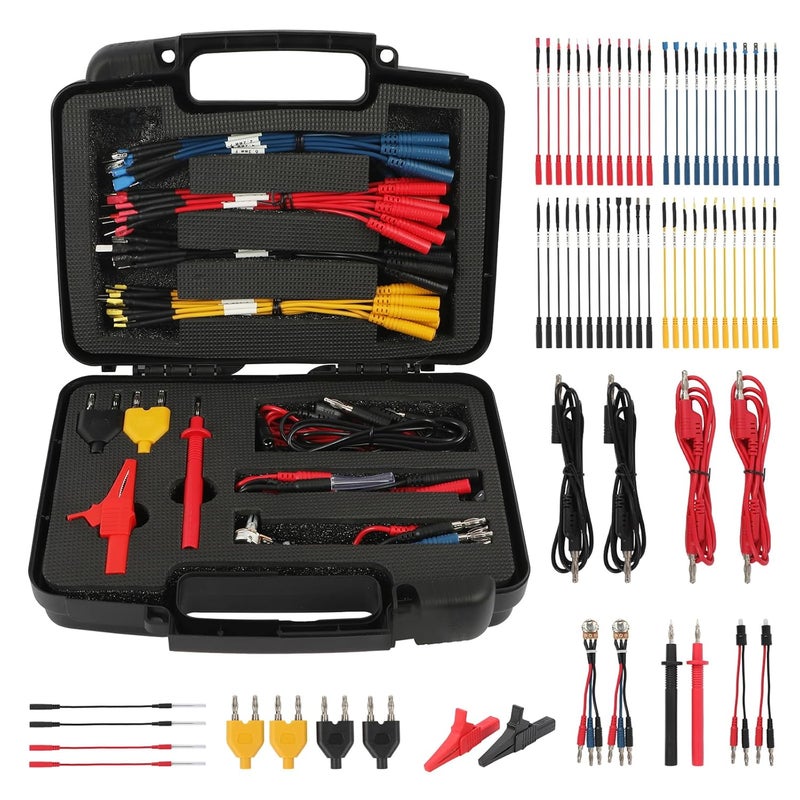 Autool 68PCS Multimeter Test Leads Kit, Test Leads with Replaceable Wire Piercing Probes, 32A/1000V Alligator Clips, Banana Plug Adapters, Jumpers, Extension Male to Female Connector 4mm Banana Plug - Image 1